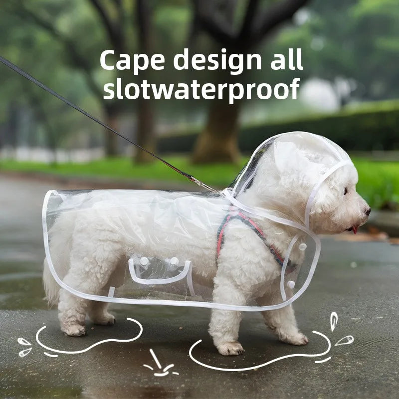 Transparent Waterproof Dog Raincoat
