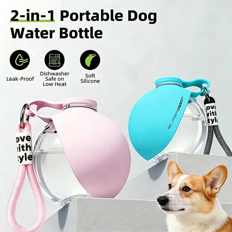 2-in-1 Leak-Proof Dog Travel Bottle