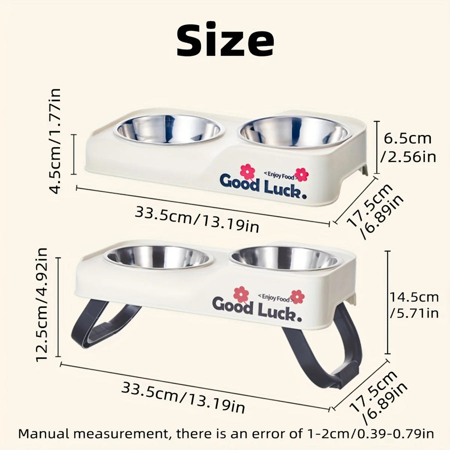 Elevated Stainless Steel Pet Bowl Set