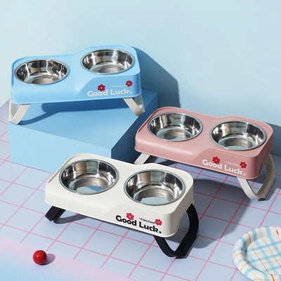 Elevated Stainless Steel Pet Bowl Set