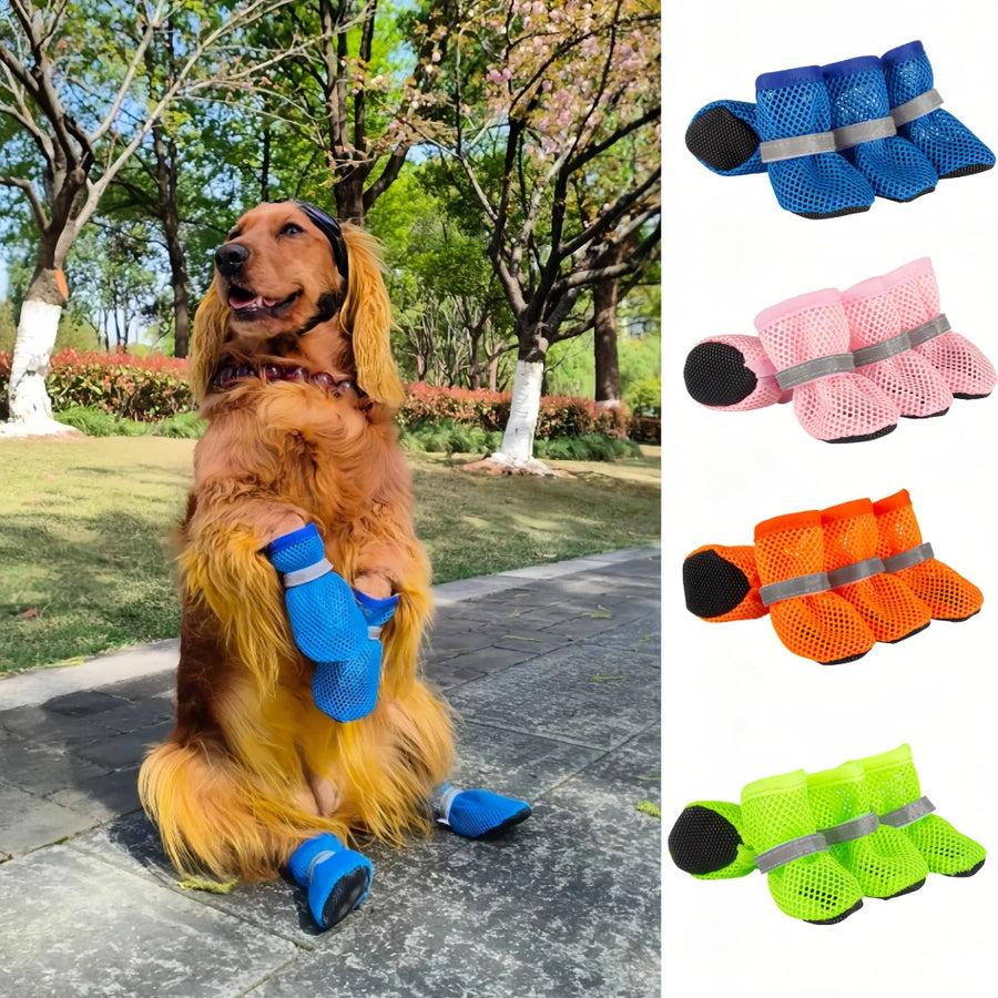 Breathable Anti-Slip Dog Boots (Set of 4)