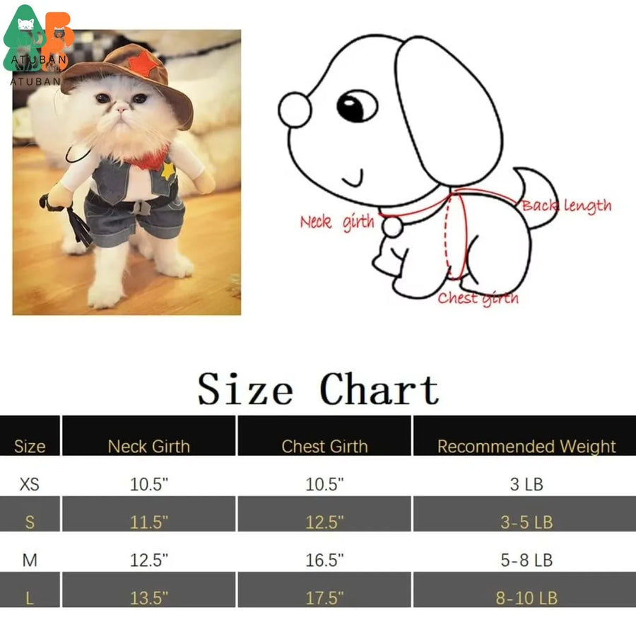 Cowboy Hat & Costume Set for Pets