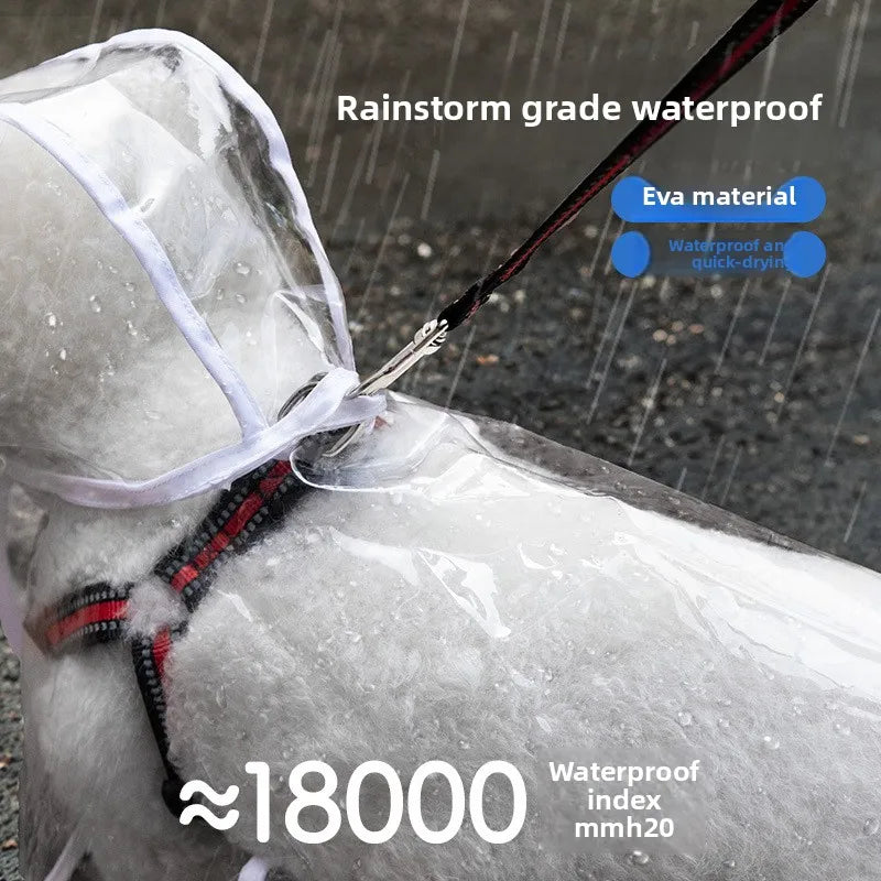 Transparent Waterproof Dog Raincoat