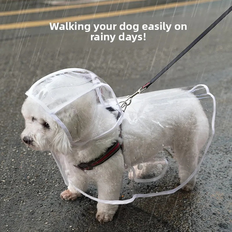 Transparent Waterproof Dog Raincoat