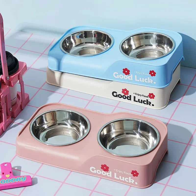 Elevated Stainless Steel Pet Bowl Set