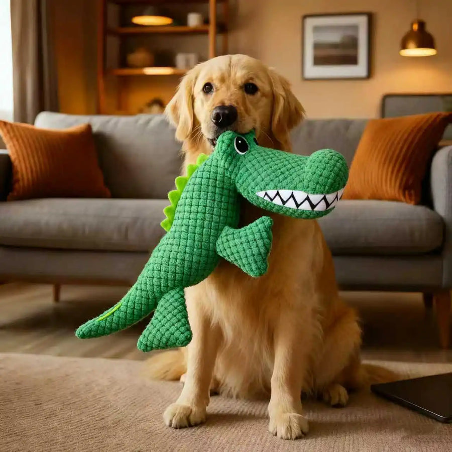 Double-Layer Plush Croc Chew Toy