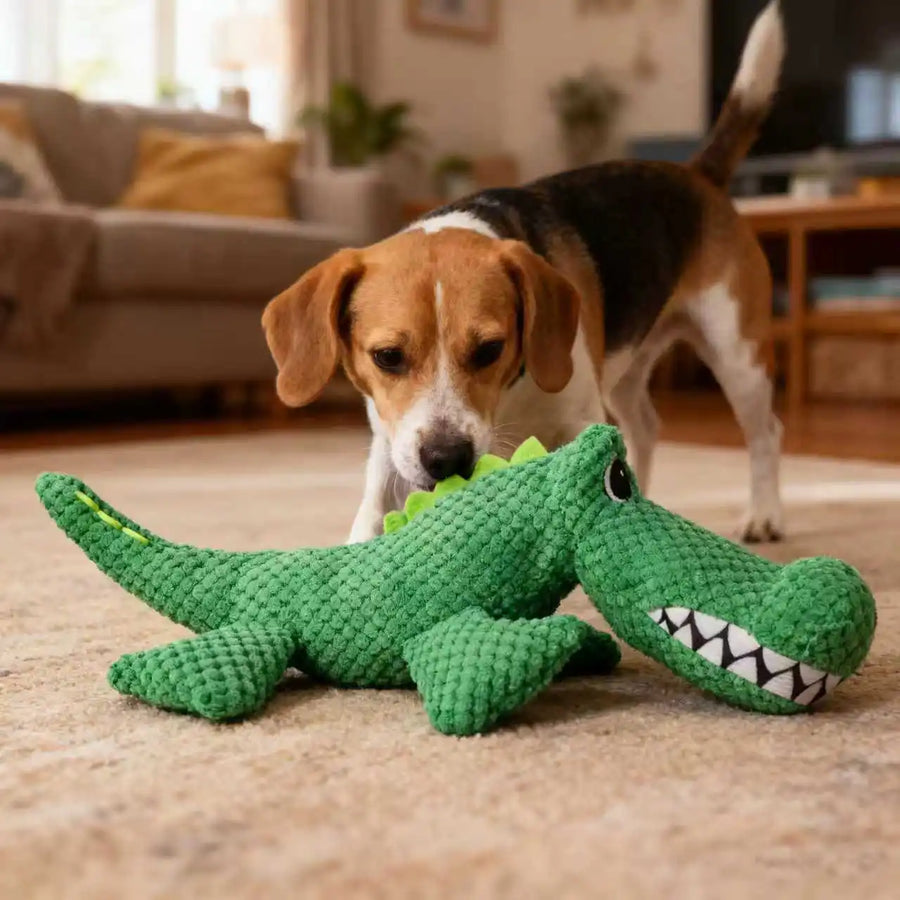 Double-Layer Plush Croc Chew Toy