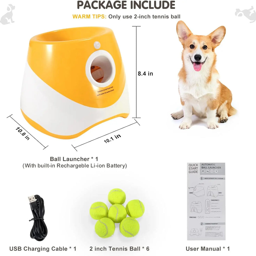 Automatic Dog Ball Launcher — Interactive Fetch Toy with USB Charging