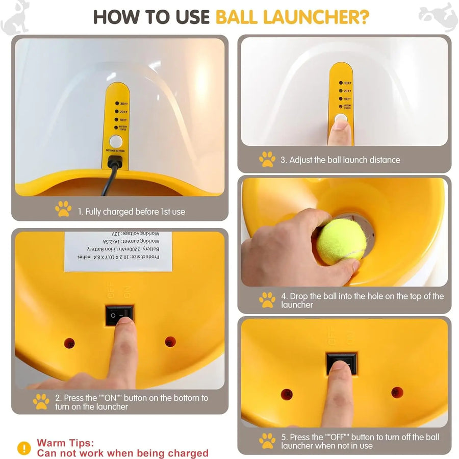Automatic Dog Ball Launcher — Interactive Fetch Toy with USB Charging