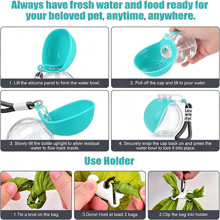 2-in-1 Leak-Proof Dog Travel Bottle