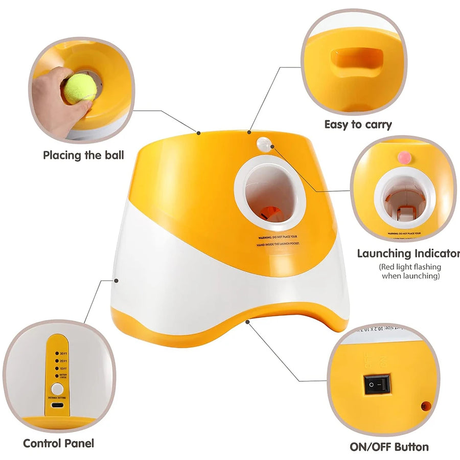 Automatic Dog Ball Launcher — Interactive Fetch Toy with USB Charging