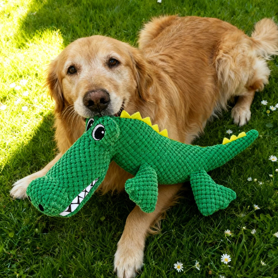 Double-Layer Plush Croc Chew Toy
