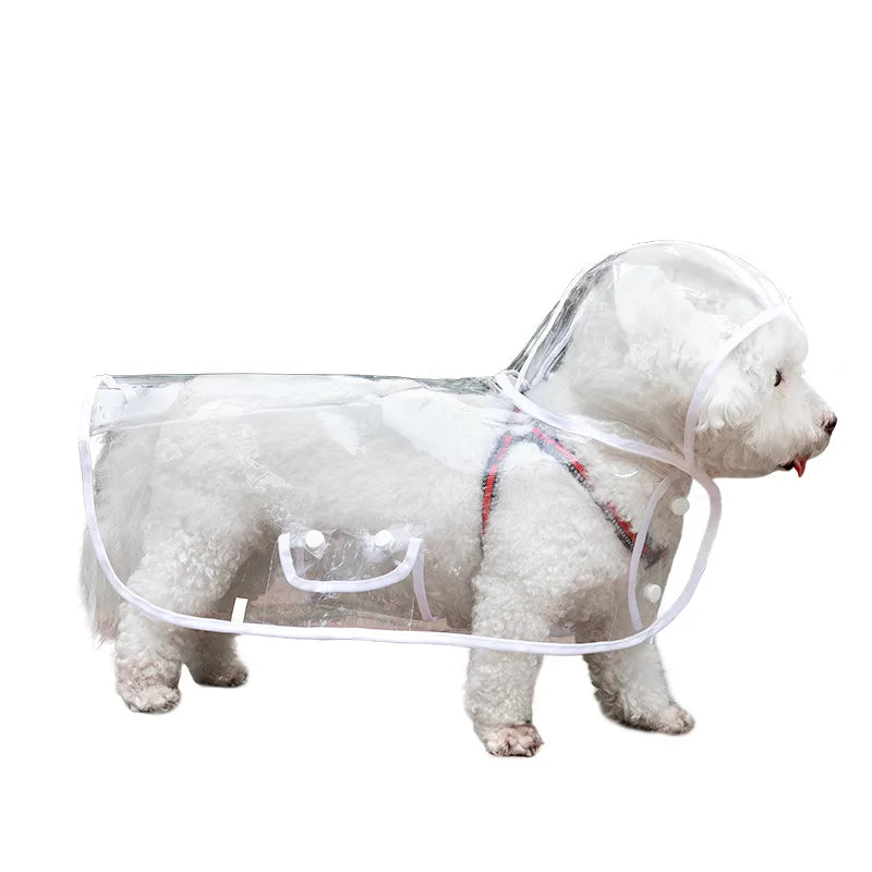 Transparent Waterproof Dog Raincoat